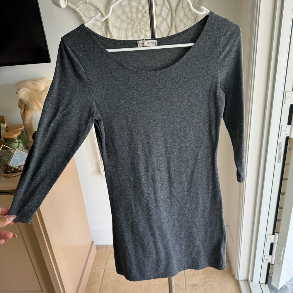 Grey long sleeve mini dress